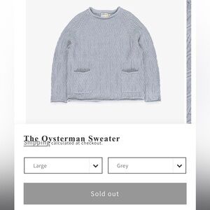 Manresa Oysterman Sweater Grey Large